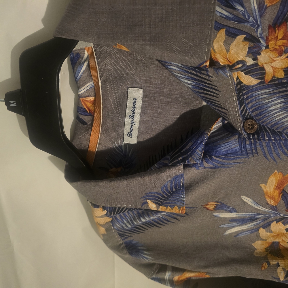 Tommy Bahama Gray Floral Men's Shirt